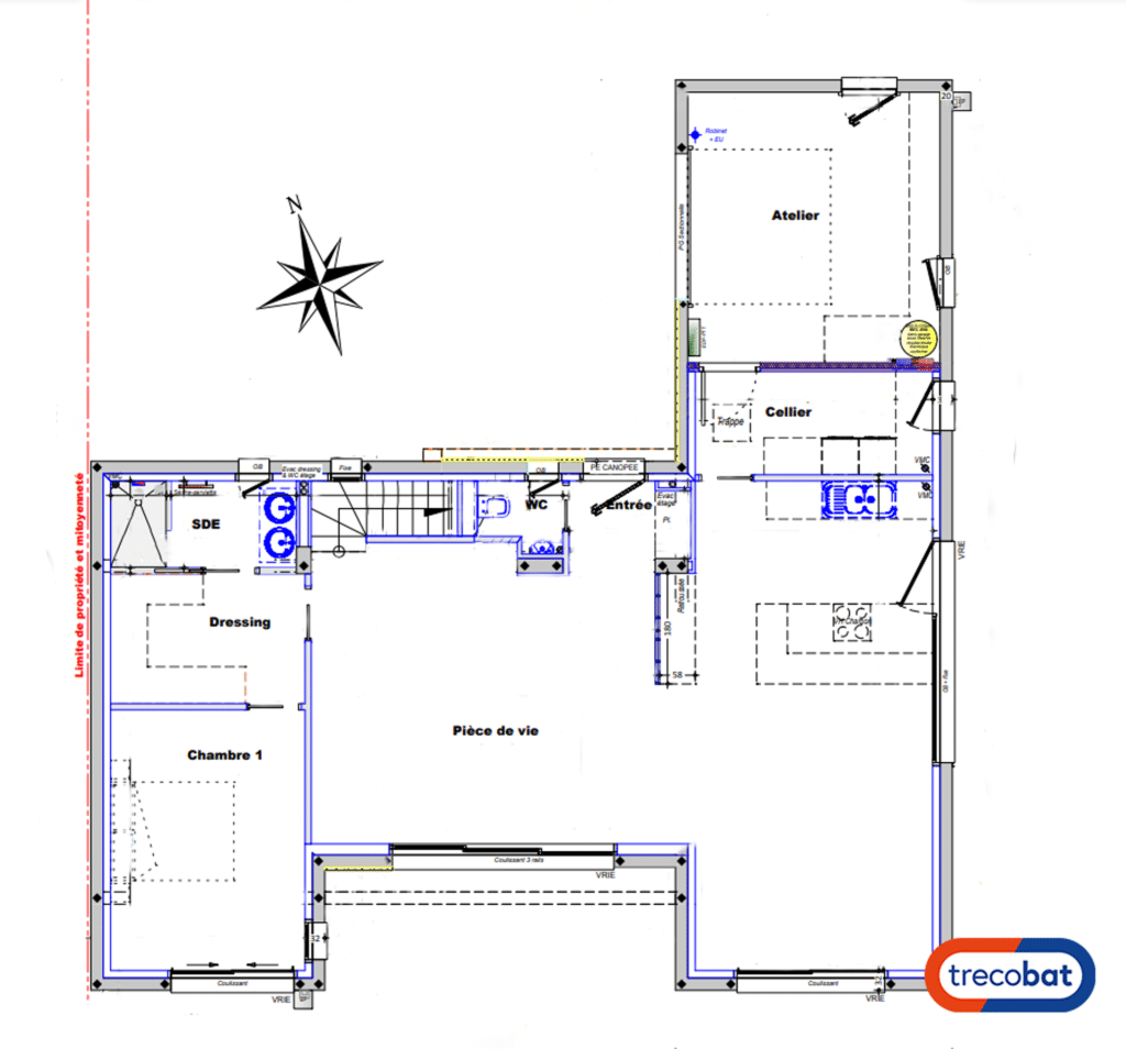 plan-rdc-maison-trecobat-brest